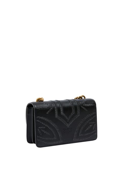 Borsa love one mini in pelle e ricamo rafia Nero PINKO | 100059 A2C3Z99Q
